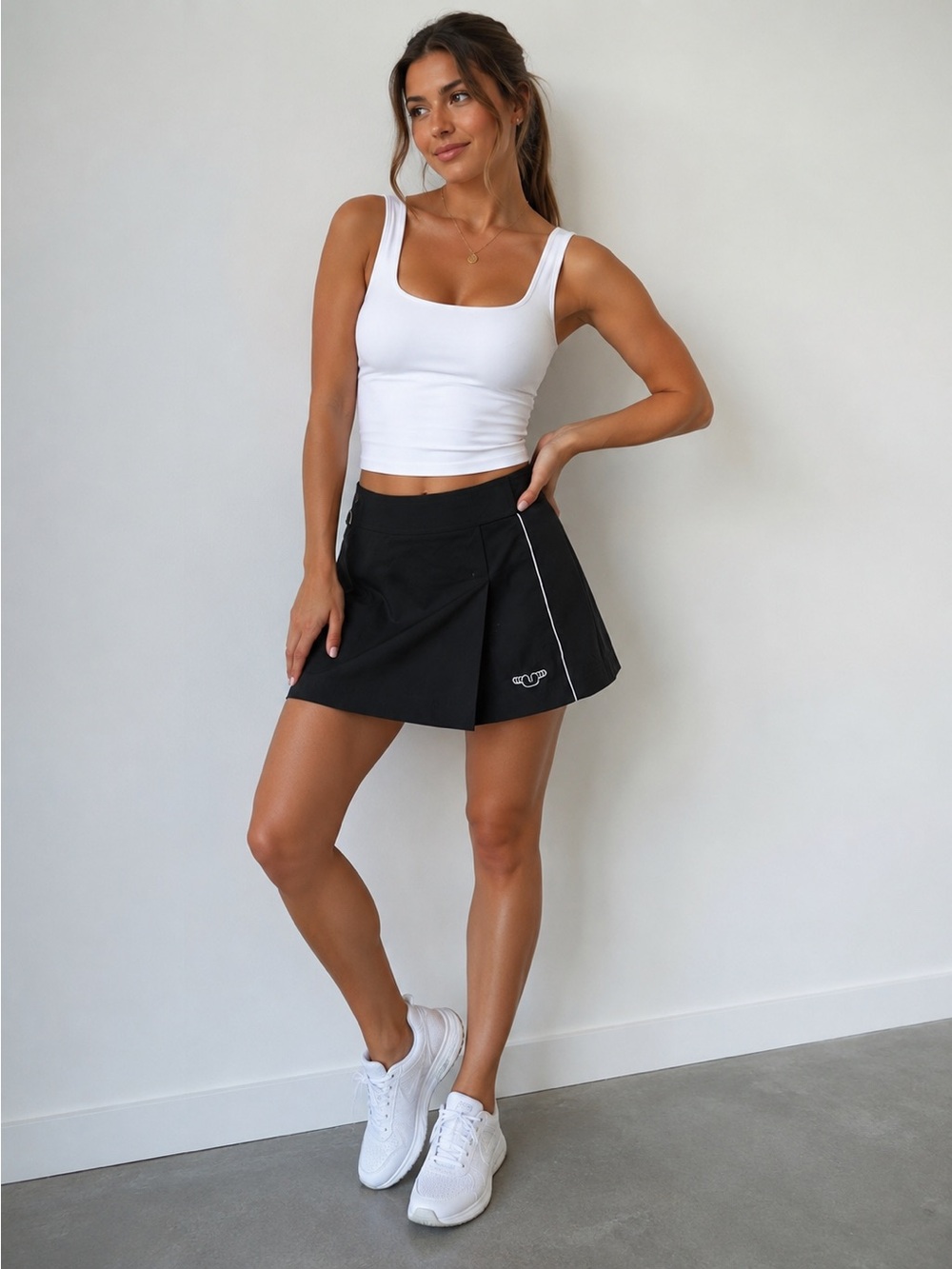 • UNIF • Women’s Quote Mini Skirt Polyester Black and White Size Small